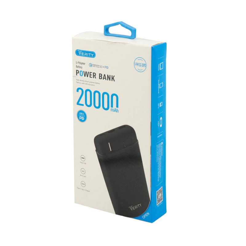 شارژر همراه وریتی مدل V-PH132-20PD ظرفیت 20000 میلی آمپرساعت