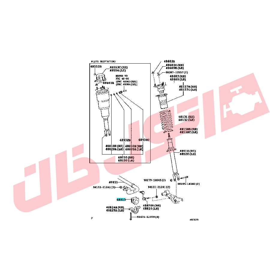 لاستیک چاکدار جلو لکسوس LS460 مدل 2012-2008