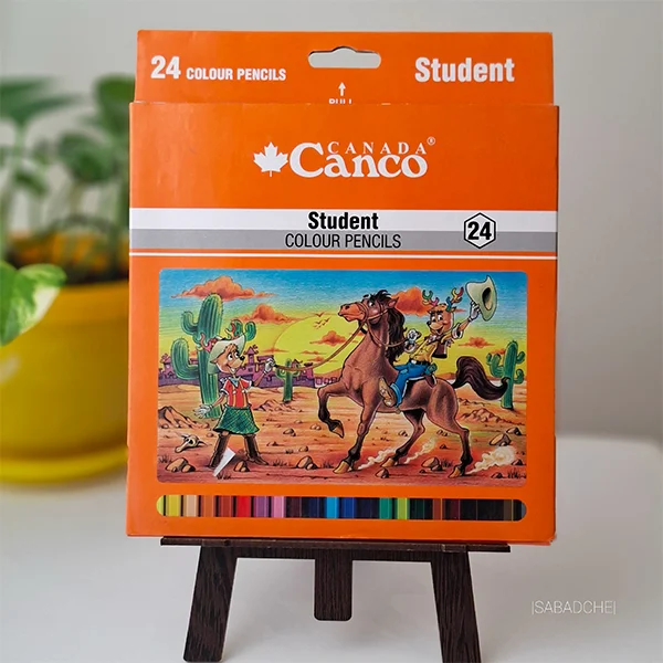 مداد رنگی 24 رنگ Canco جعبه مقوایی