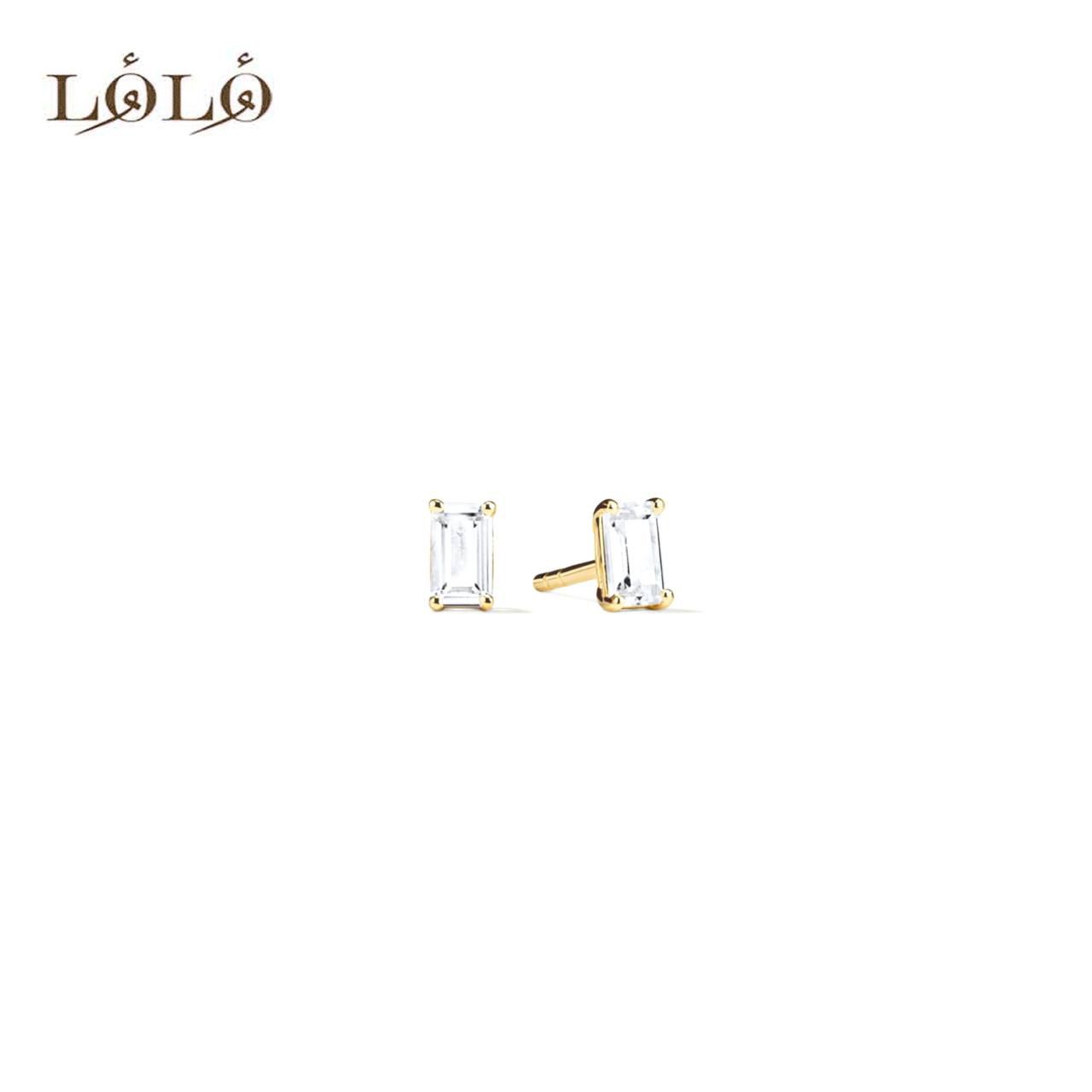گوشواره طلا نگین مستطیل