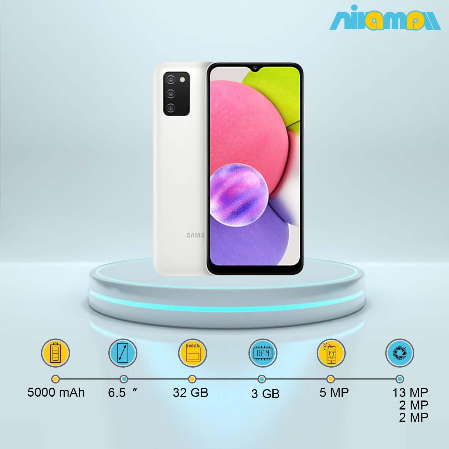 گوشی موبایل سامسونگ مدل Galaxy A03s دو سیم کارت ظرفیت 32گیگابایت و رم3 گیگابایت