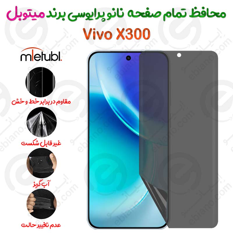 محافظ تمام صفحه نانو پرایوسی ویوو ایکس 300 برند میتوبل