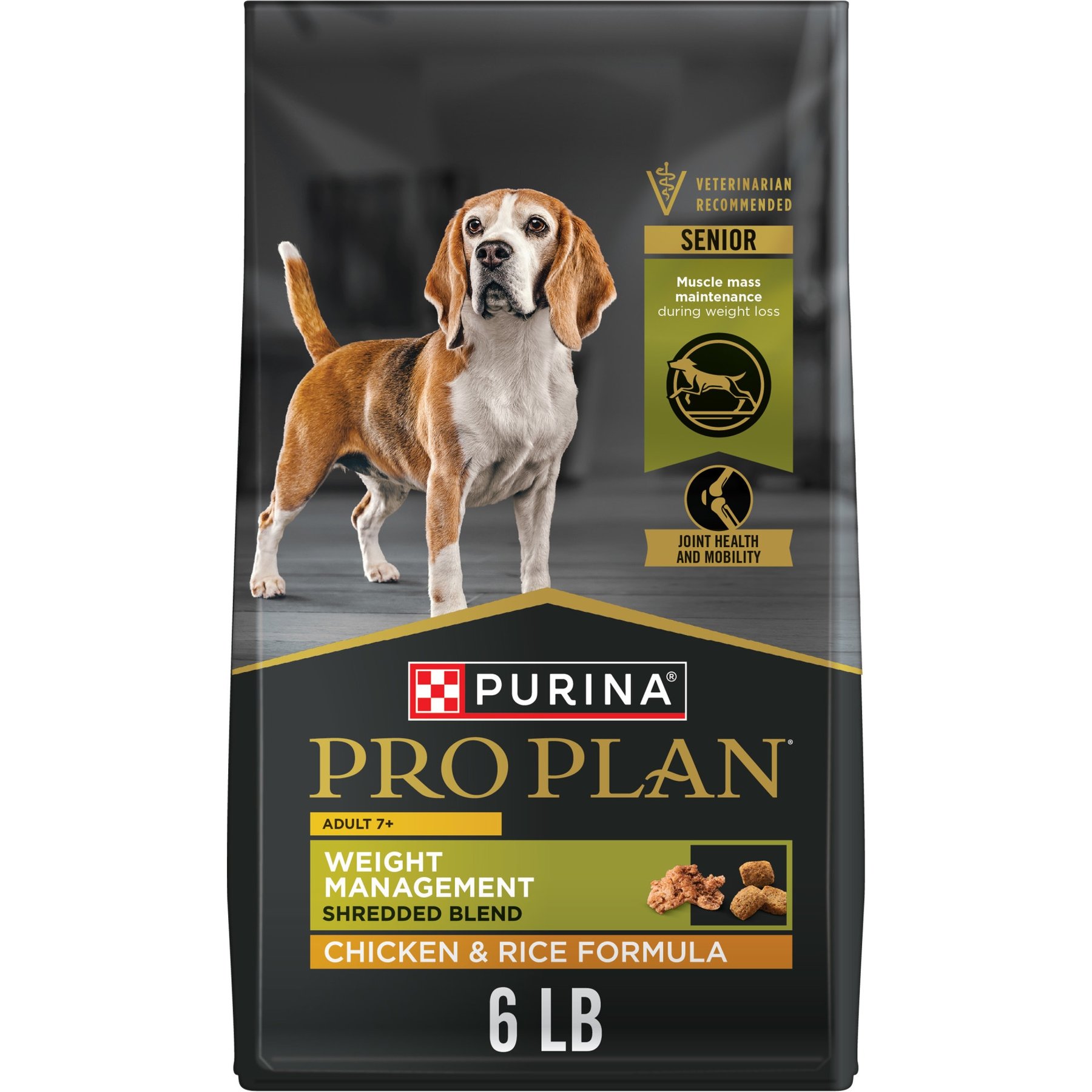 غذای خشک پورینا پرو پلن سگ مسن کنترل وزن شرددد بلند مرغ و برنج ۲.۷۲ کیلوگرم | Purina Pro Plan Weight Management Senior Shredded Chicken & Rice 6lb