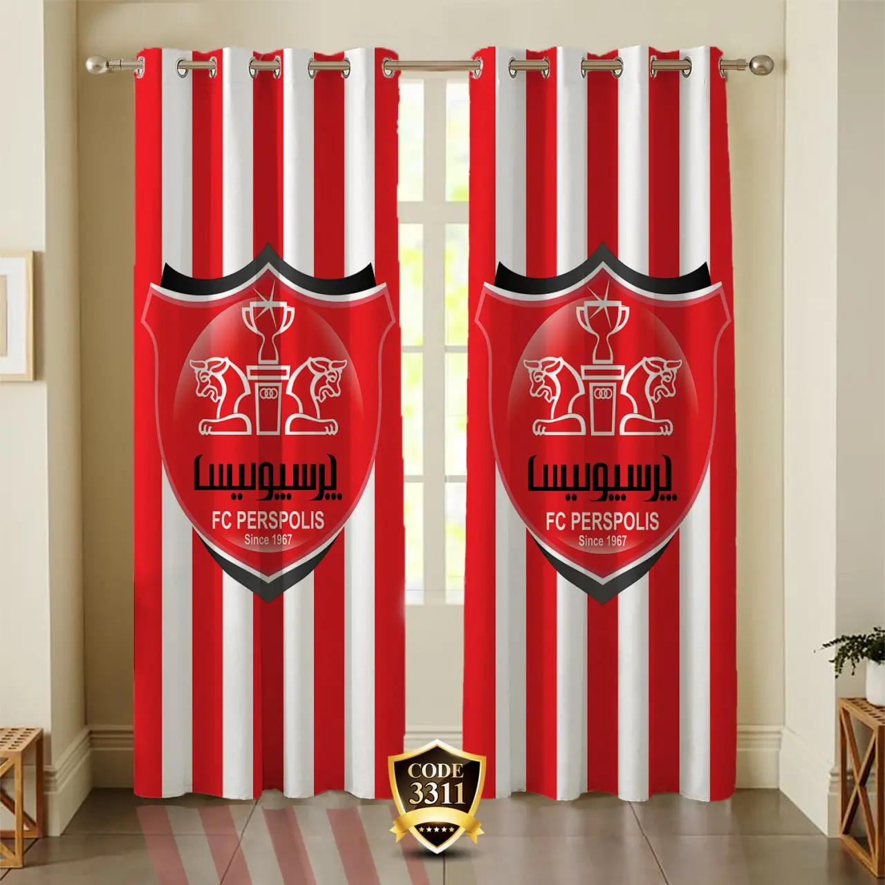 ست فرش پرده پرسپولیس کدB453