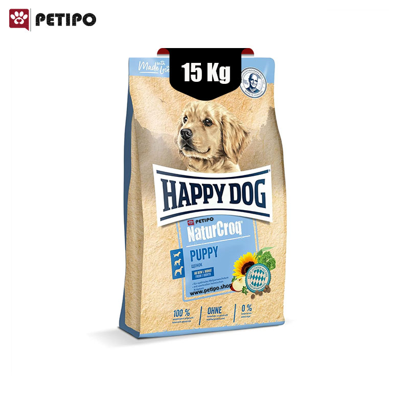 غذای خشک سگ پاپی طعم میکس نیچرکراک هپی داگ (Happy Dog Naturcroq Puppy) وزن 15 کیلوگرم