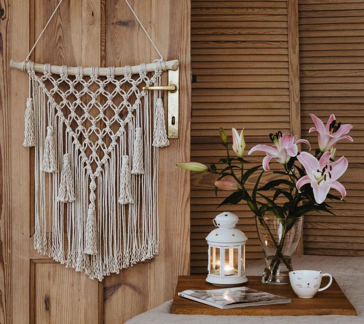دیوارکوب مکرومه کد 121 برند گره چی و رنگ دلخواه