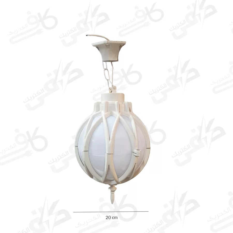 چراغ دیواری توپی حفاظ دار سفید