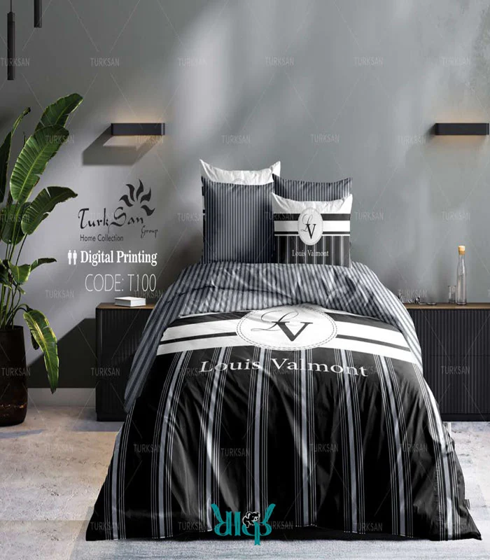 روتختی طوسی راه راه دونفره کد T100