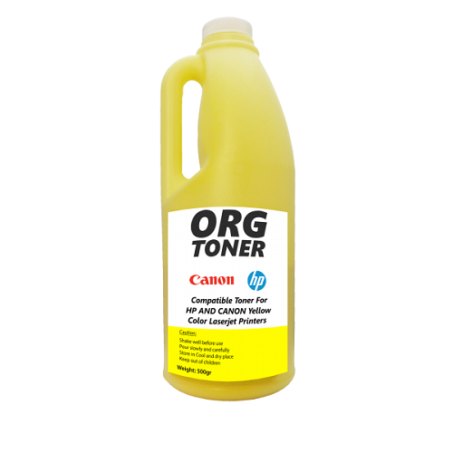 تونر شارژ 500g کارتریج اچ پی و کانن زرد ORG Toner Yellow 500g HP And Canon