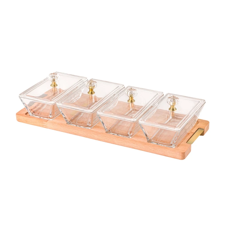 اردو خوری مستطیل 4 خانه پایه چوبی لیمون کد 224959