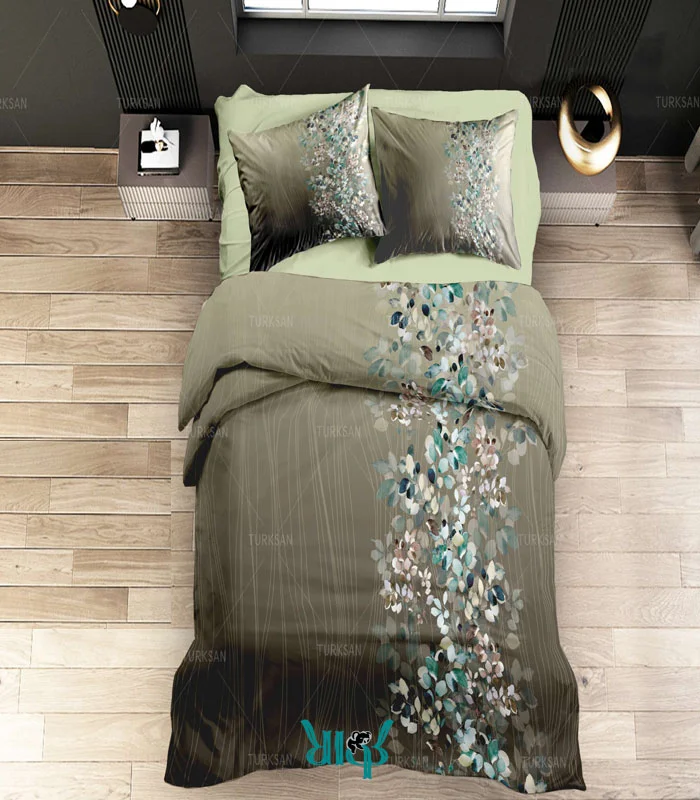 روتختی سبز گلدار دونفره کد d601