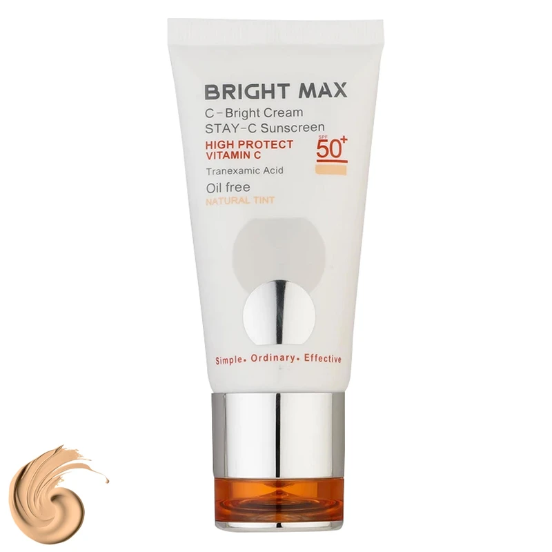 کرم ضد آفتاب و ضد لک سی برایت SPF50 برایت مکس 50 میلی لیتر رنگ طبیعی