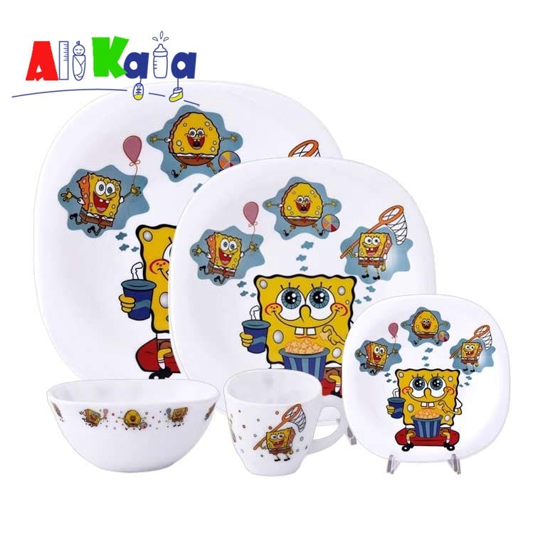 سرویس غذا خوری آرکوپال کودک مربع پارس اوپال طرح باب اسفنجی Sponge Bob کد09