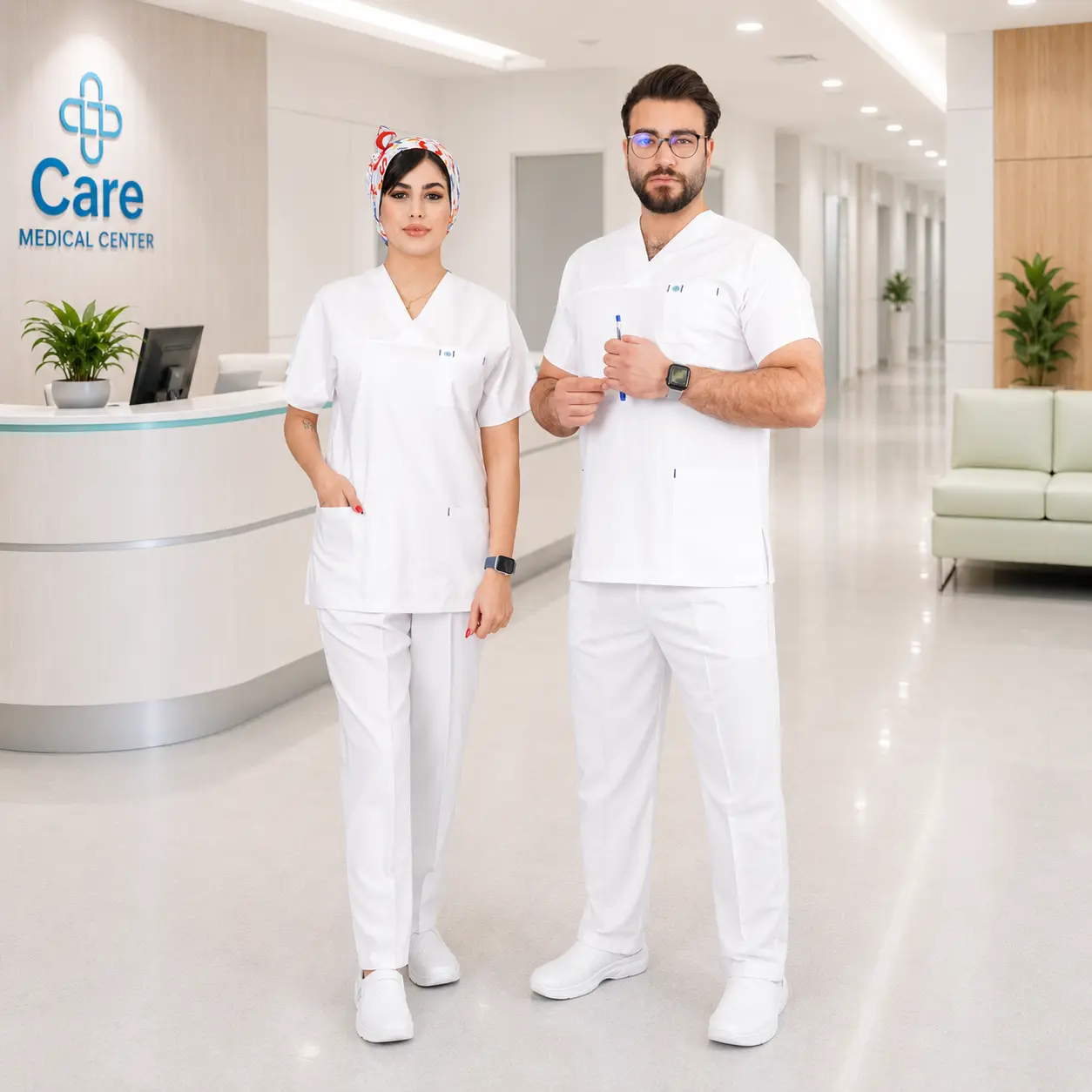 اسکراب شلوار مدل (U-flex) سفید