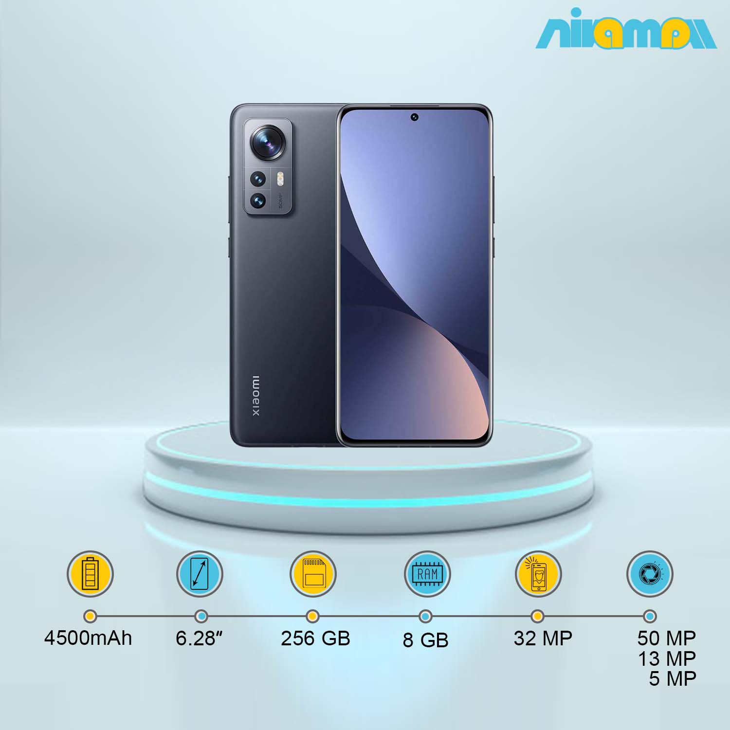 گوشی موبایل شیائومی مدل Xiaomi 12X 5G دوسیم کارت ظرفیت 256 گیگابایت و رم 8 گیگابایت