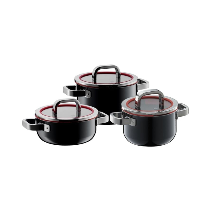 ست قابلمه سه تایی مشکی فیوژن تک وی ام اف | WMF FUSIONTEC FUNCTIONAL COOKWARE SET BLACK