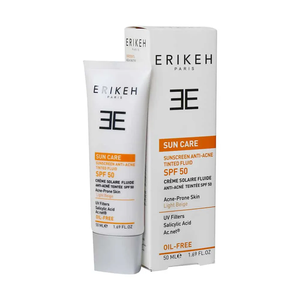 فلوئید ضد آفتاب SPF50 اریکه مناسب پوست چرب و مختلط
