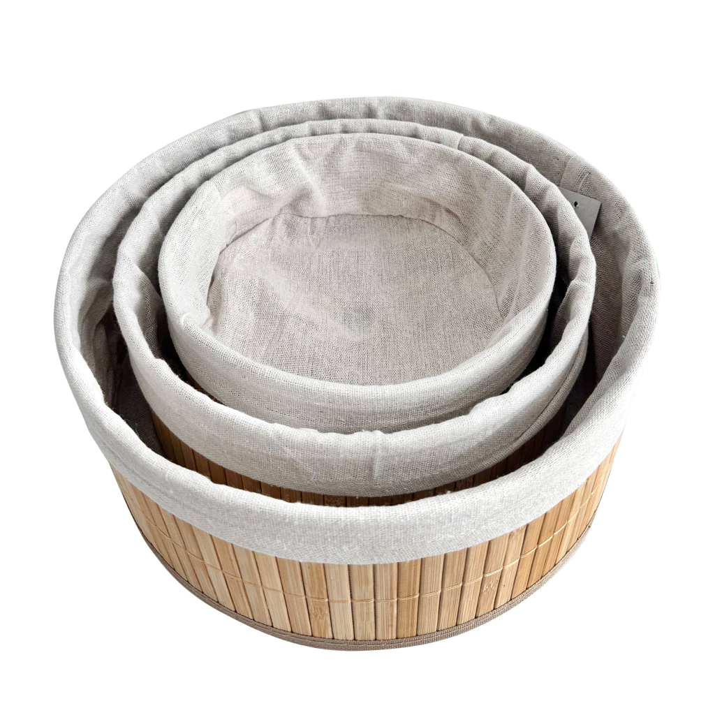 سبد نظم دنده بامبو گرد سایز 24cm کوچک Ekiahome