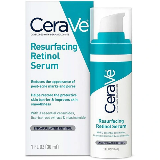 سرم رتینول، نیاسینامید و سرامید سراوی CeraVe Resurfacing Retinol Serum 30ml-اناژ