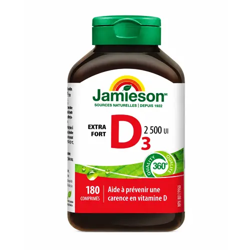 ویتامین دی 3 جمیسون 2500 واحد اکسترا فورت Jamieson Vitamin D3 2500IU Extra fort
