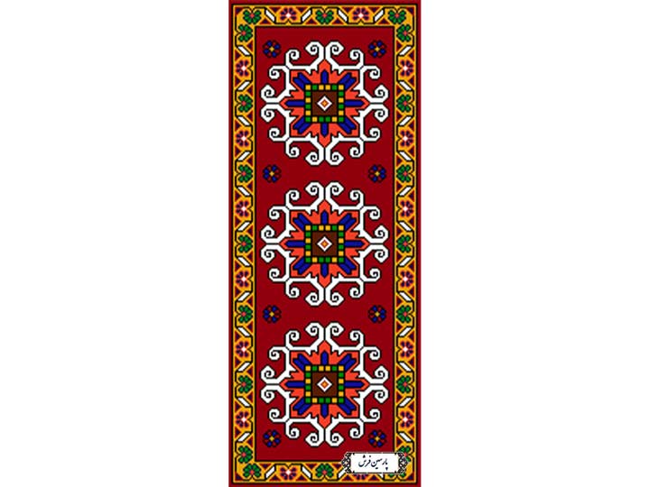 نخ و نقشه قالیچه تبریز طرح حاشیه - کد NZ2839