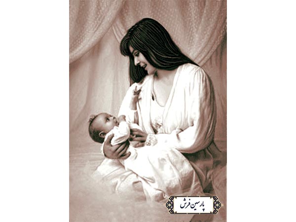 نخ و نقشه تابلو فرش طرح مادر و نوزاد - کد NC6422