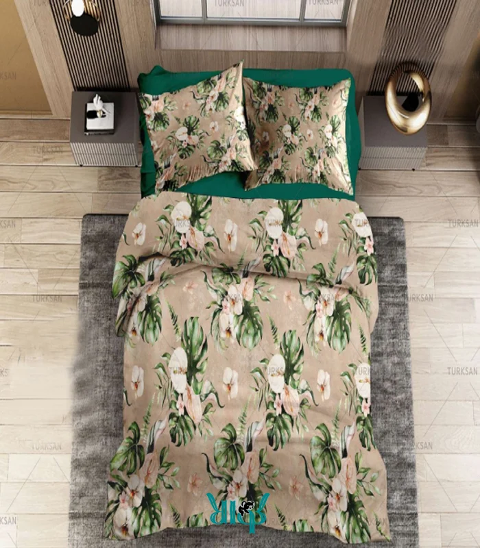روتختی سبز دونفره گلدار کد d552