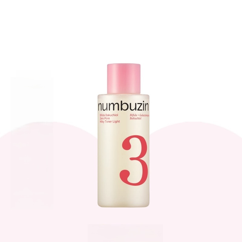 تونر شیری جمعکننده منافذ نامبوزین شماره 3 حاوی بیفیدا و باکوچیول 50 Numbuzin No.3 Bifida Bakuchiol 50 Zero Pore Milky Toner 200ml