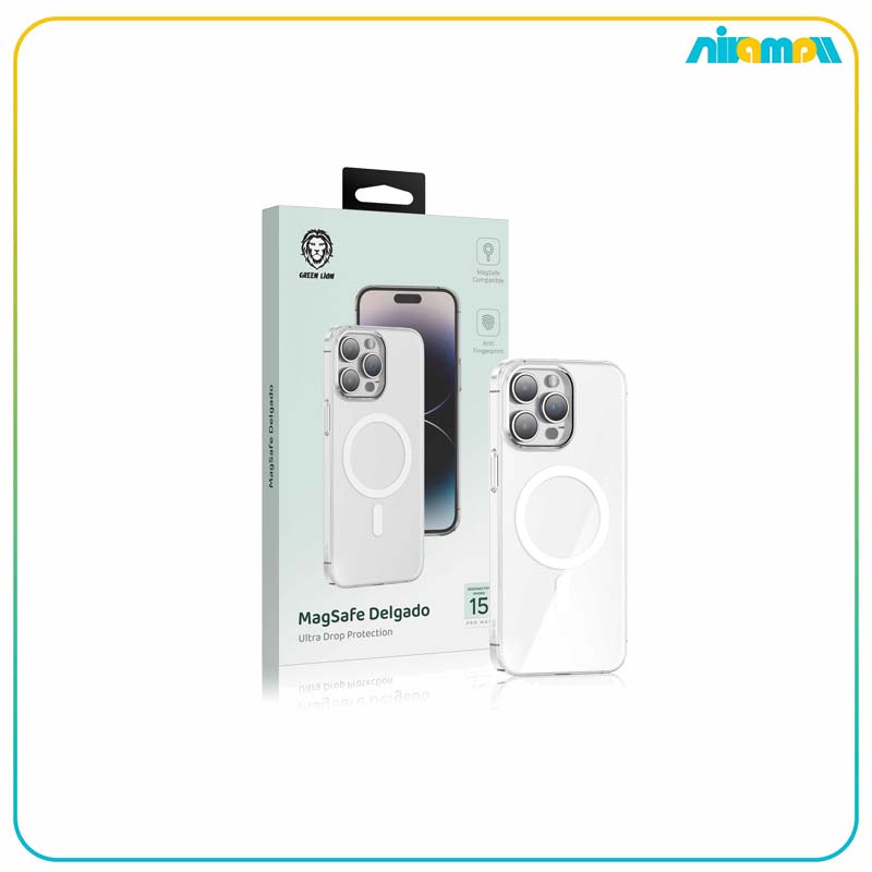 کاور شفاف گرین لاین مدل Magsafe Delgado مناسب برای گوشی موبایل iPhone 15 Pro Max
