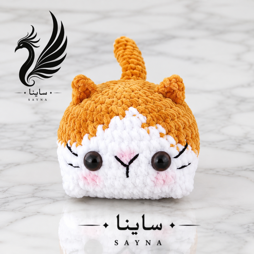 عروسک گربه مخملی تخت