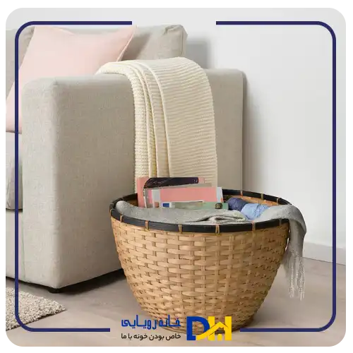 سبد شال و کوسن حصیری ایکیا LÖVRÄFSA