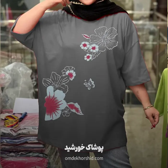 تونیک کیمینو قواره دار گل بزرگ کد 2