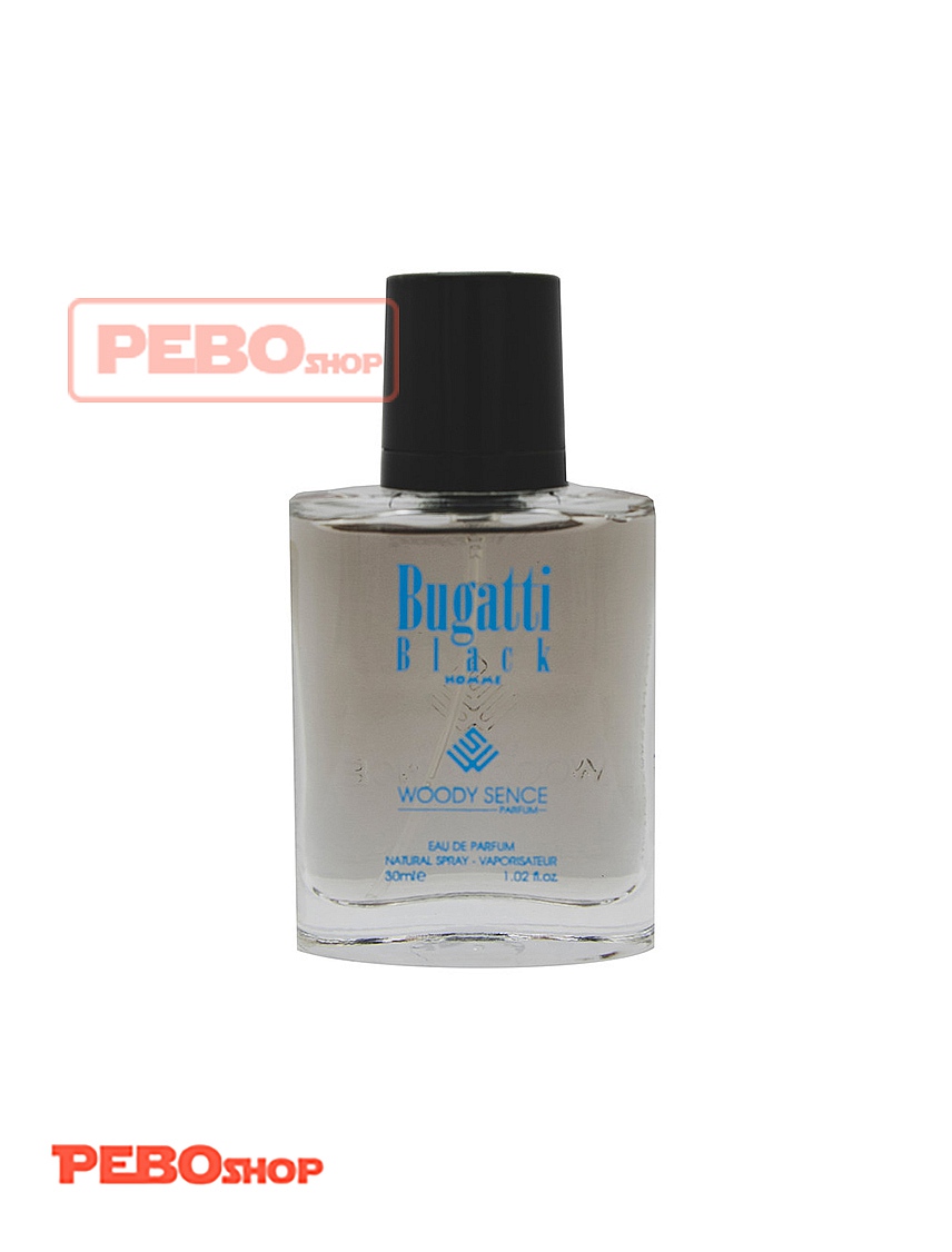 عطر جیبی مردانه وودی سنس مدل Bugatti Black حجم 30 میلی لیتر