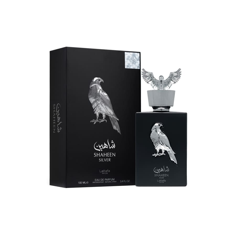 ادوپرفیوم مردانه و زنانه لطافه شاهین مدل silver حجم 100 میلی لیتر