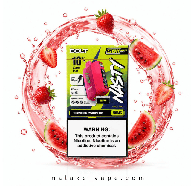 پاد یکبار مصرف توت فرنگی هندوانه نستی nasty strawberry watermelon 50k