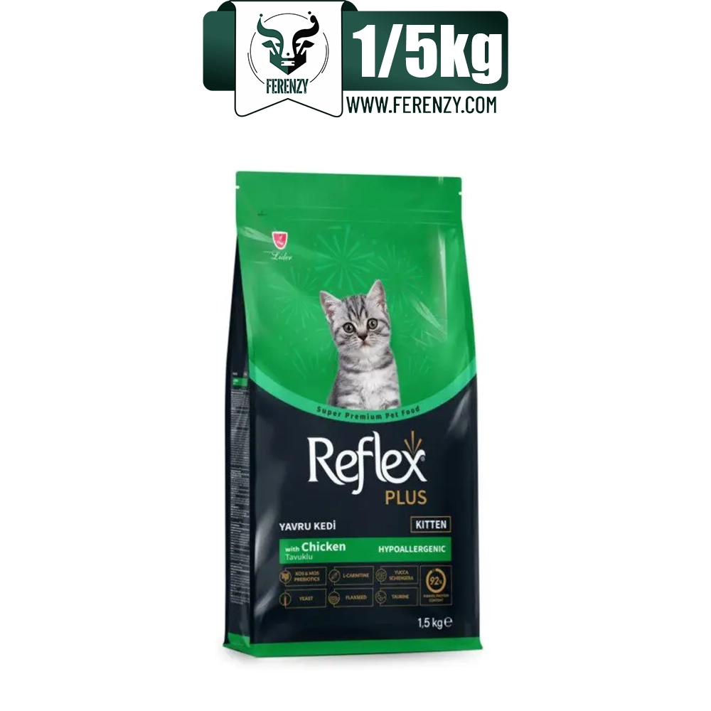غذای خشک بچه گربه رفلکس پلاس مدل کیتن هایپوآلرژنیک طعم مرغ وزن 1/5 کیلوگرم Reflex Plus Hypoallergenic Chicken