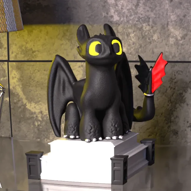 فیگور توثلس Toothless Fan Art | اژدهای بیدندان | فیگور سهبعدی دکوری