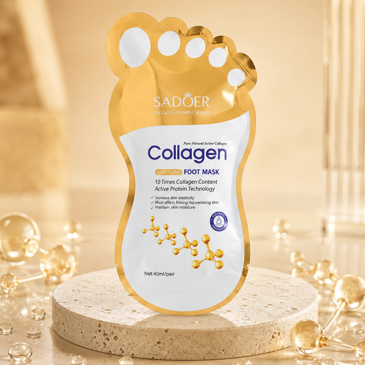 ماسک پا جوانساز و ترمیم‌کننده کلاژن سادور (SADOER Collagen Anti-Aging Foot Mask)