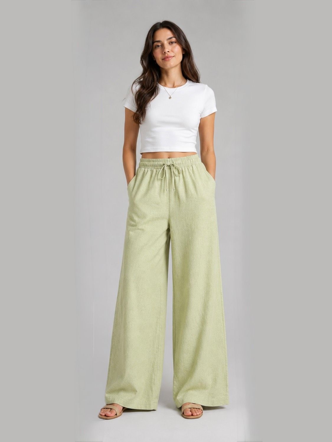 شلوار بگ لینن اورجینال برند (ZARA) کد 0293