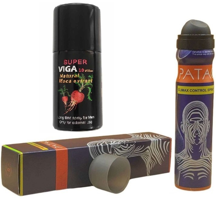 اسپری تاخیری ویگا دوز 10 میلیون فوق قوی 45 میل اصل آلمان + اسپری سه منظوره PATAKبا قابلیت تاخیری + حجم دهنده مردانه و افزایش دهنده قدرت نعوظ با رایحه ی فوق العاده اصلی