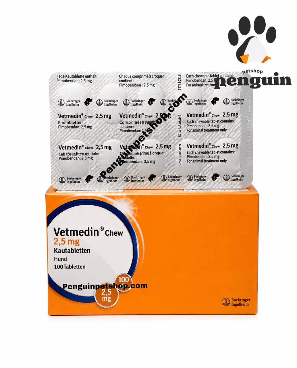 قرص مکمل قلب سگ و گربه وت مدین آلمان vetmedin 2.5mg ورق 10 عددی