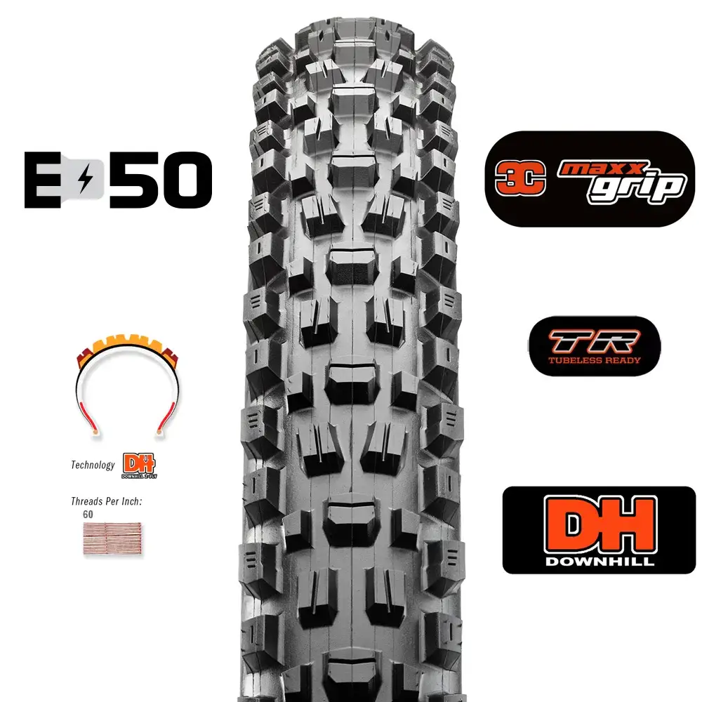 تایر لاستیک Maxxis ASSEGAI 29x2.50WT 3C DH TR EU 50PSI تیوبلس دوچرخه