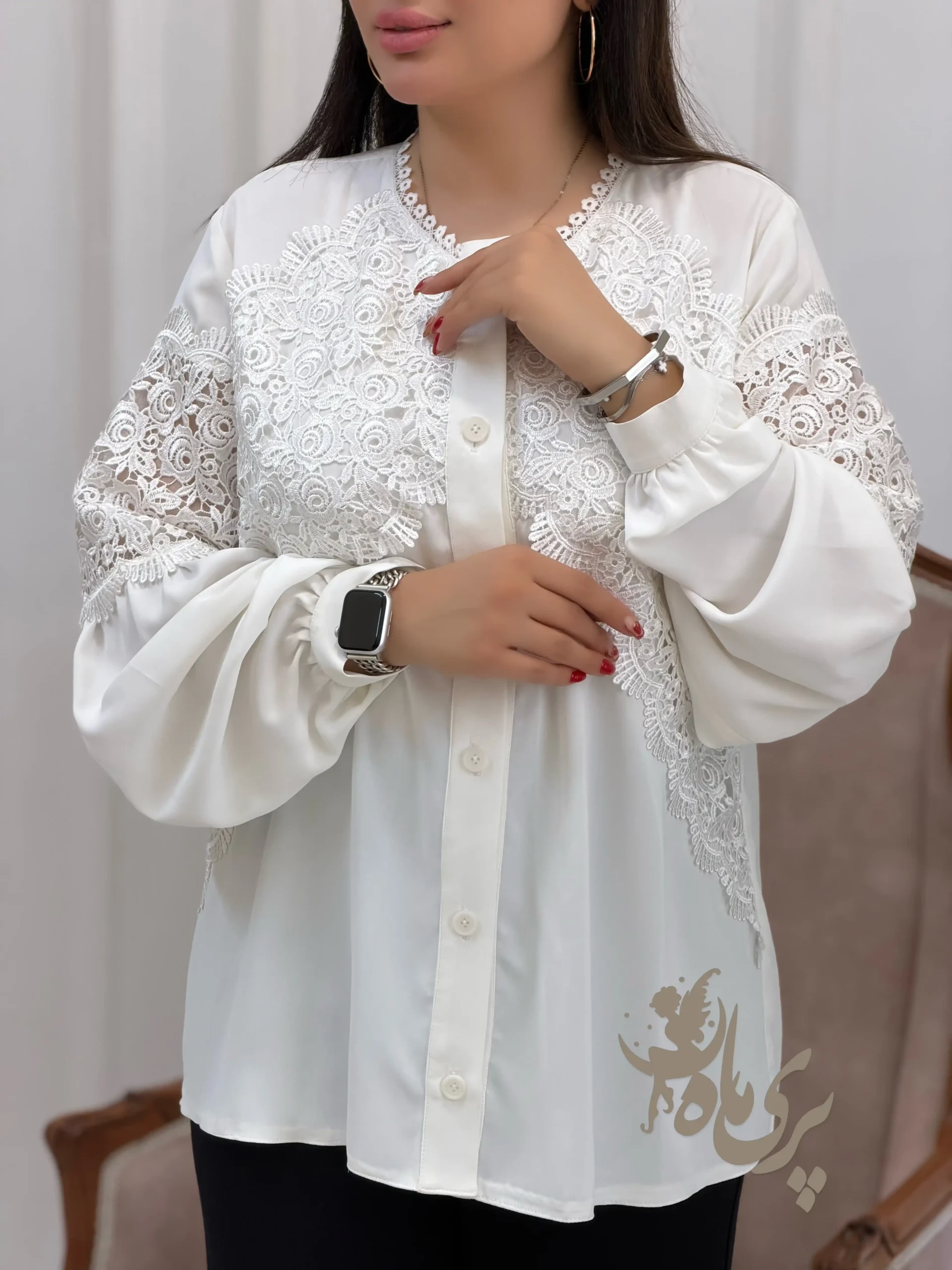 شومیز کرپ ترکیب با دانتل
