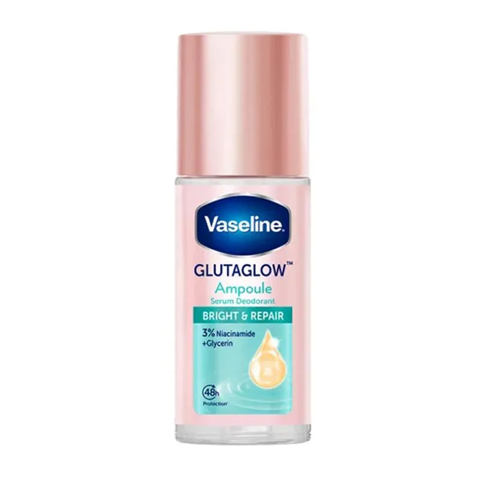 رول ضد تعریق وازلین حاوی ۳٪ نیاسینامید و گلیسیرین GlutaGlow bright & repair حجم 45 میل