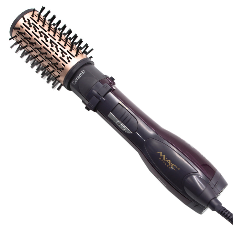 سشوار برس‌دار چرخشی 1200 وات مک استایلر مدل MC-6651، موتور AC، وزن 400 گرم، المنت سرامیک، دارای سری دیسپانسر با ویژگی فرکنندگی، با قابلیت باد سرد، فناوری تولید یون - بنفش