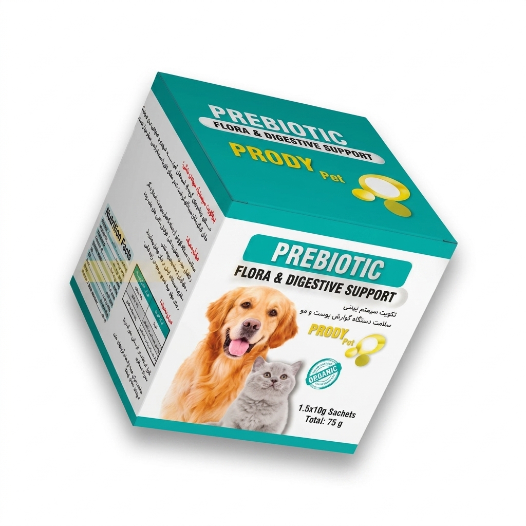 مکمل پروبیوتیک سگ و گربه پرودی پت (PRODY PET) بسته‌بندی 15 ساشه‌ 5 گرمی