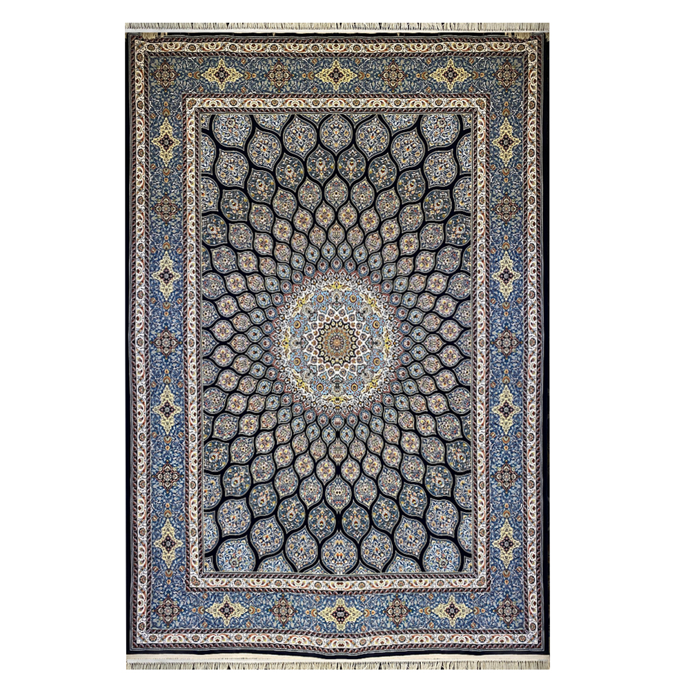 فرش ۱۲۰۰شانه زمینه سرمه ای کدSH-1254