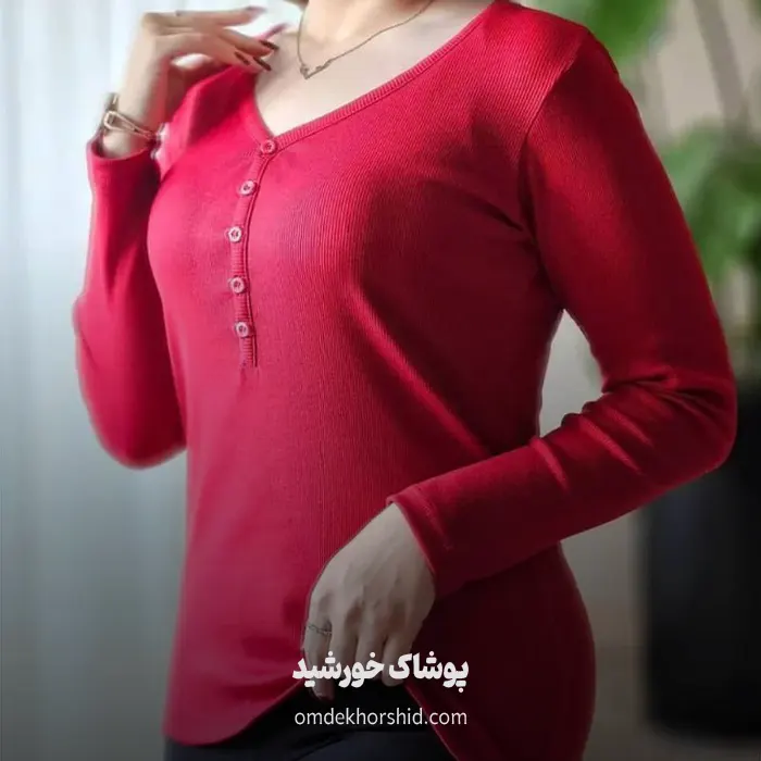 بلوز کبریتی جلو دکمه