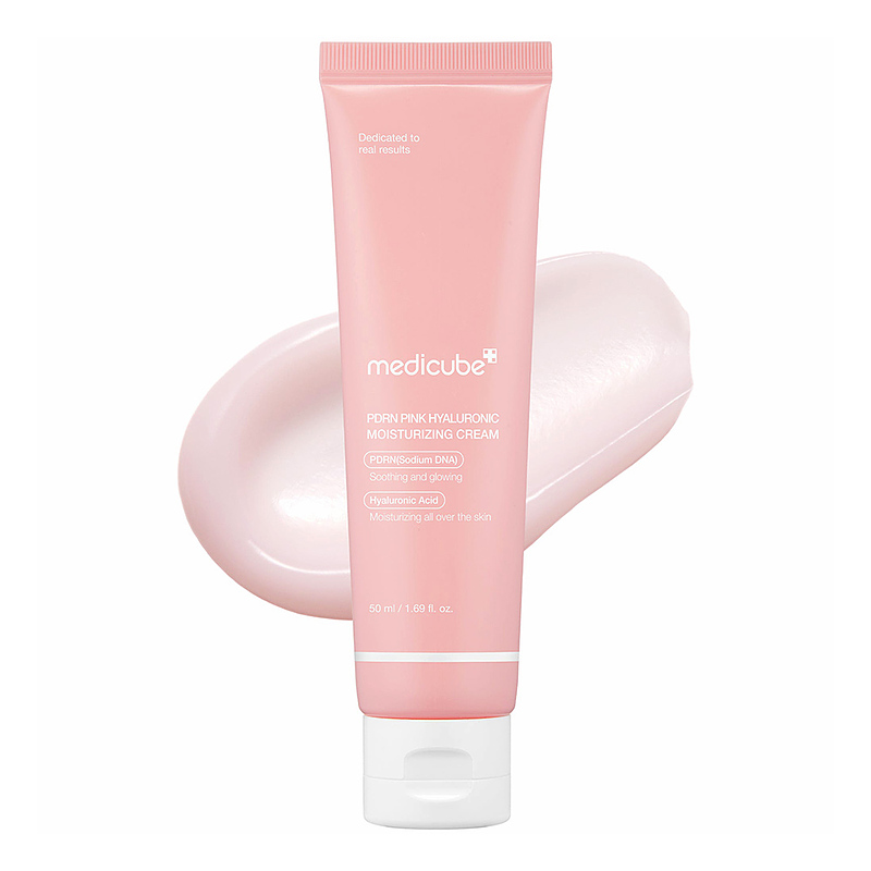 کرم مرطوب کننده هیالورونیک و PDRN مدی کیوب 50 میل Medicube PDRN Pink Hyaluronic Moisturizing Cream