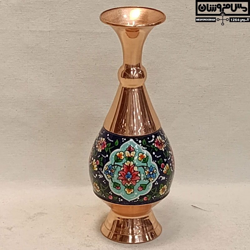 گلدان مس و پرداز صراحی دستساز زنجان نانو سایز 3 مدل فیدیاس